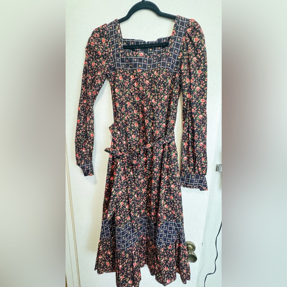 Vintage 70s Gunne Sax Calico Midi Tent Dress by Jessica McClintock Sz 5 XS/S